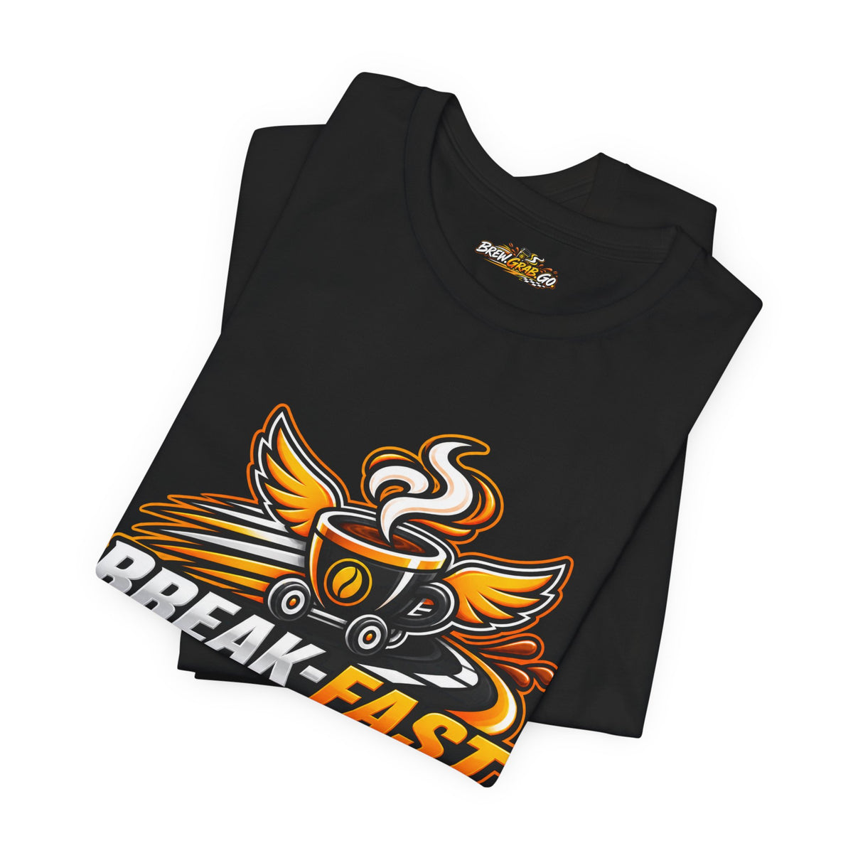 Coffee Truck T-Shirt — “Break-Fast” Mobile Coffee Logo with “More Than Coffee, It’s Your Morning in Motion” Back Design