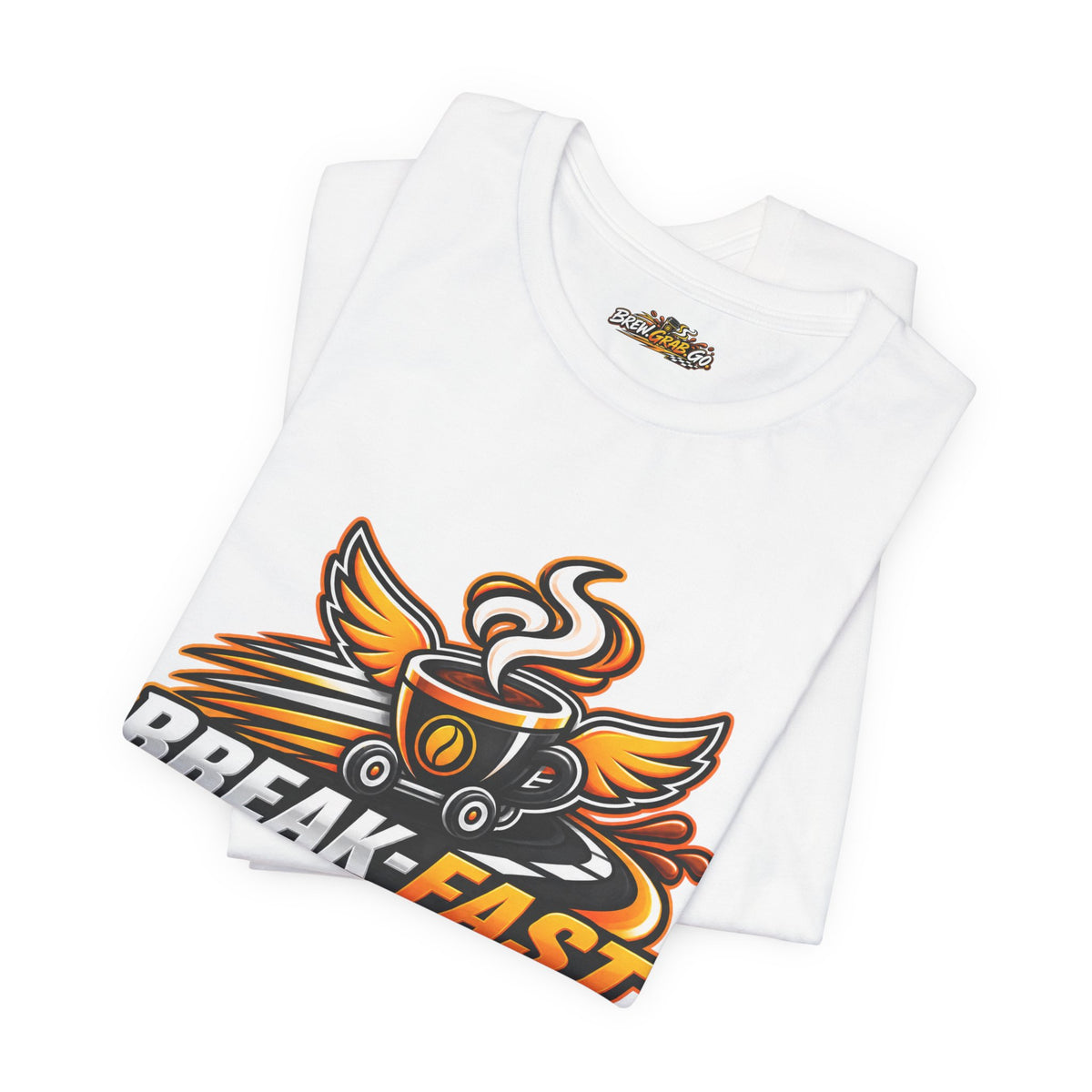 Coffee Truck T-Shirt — “Break-Fast” Mobile Coffee Logo with “More Than Coffee, It’s Your Morning in Motion” Back Design